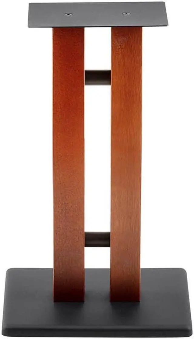 Alt view image 3 of 6 - Monoprice Monolith 18in Speaker Stands, Cherry (Each) Hold Speakers Weighing Up To 50 Pounds, Adjustable Floor Spikes, Perfect For Center or Bookshelf Speakers