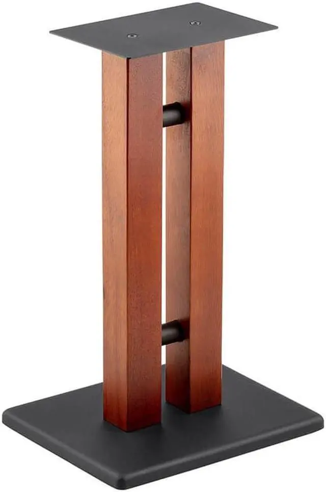 Alt view image 2 of 6 - Monoprice Monolith 18in Speaker Stands, Cherry (Each) Hold Speakers Weighing Up To 50 Pounds, Adjustable Floor Spikes, Perfect For Center or Bookshelf Speakers