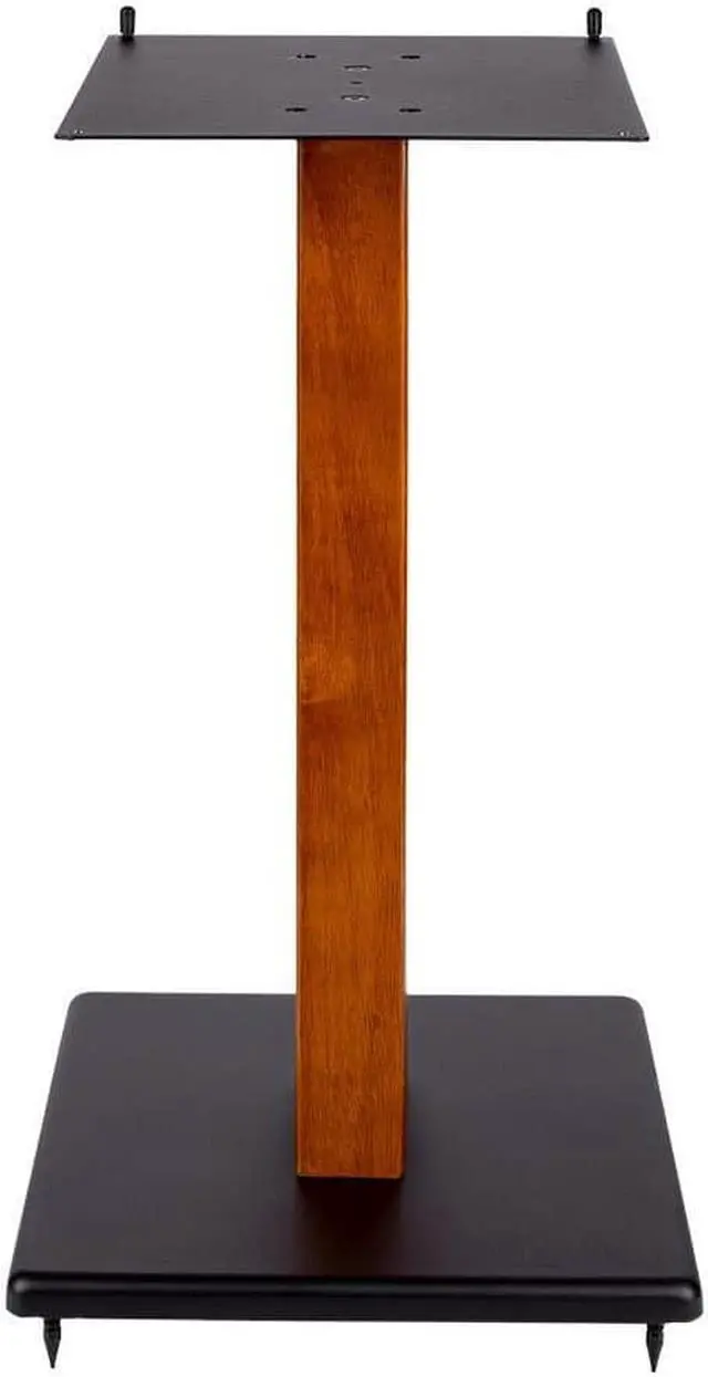 Alt view image 2 of 6 - Monoprice Monolith 24in Cherry Wood Speaker Stand with Adjustable Top Plate, Cherry (Each) Hold Speakers Weighing Up To 75 Pounds, Perfect For Center or Bookshelf Speakers
