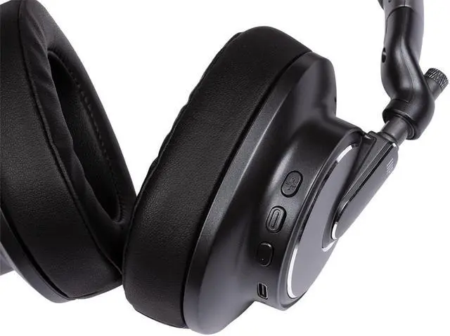 Alt view image 5 of 7 - Monoprice SonicSolace II Active Noise Cancelling (ANC) Over Ear Headphone, Bluetooth 5, Supports Apple Siri and Google Assistant Personal Voice Assistants
