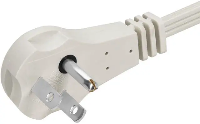 Alt view image 3 of 7 - Monoprice 3-Outlet Flat Plug Household Extension Cord, 16AWG, 13A, SPT-2, White, 10ft