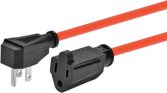 Main image of Monoprice Coiled Power Extension Cord, 16AWG, 13A, SJT, Orange, Expands from 3ft to 10ft