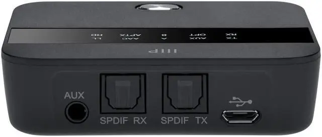 Alt view image 5 of 6 - Monoprice Bluetooth Long Range Transmitter and Receiver with aptX HD and aptX Low Latency, SBC, AAC, Toslink/Optical, 3.5mm Aux