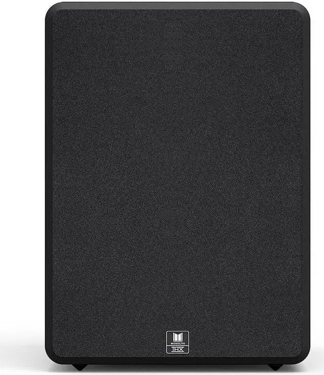 Alt view image 4 of 10 - Monoprice Monolith M-12 V2 12in THX Certified Ultra 500 Watt Powered Subwoofer, Massive Output, Low Distortion, Vented HDF Cabinet