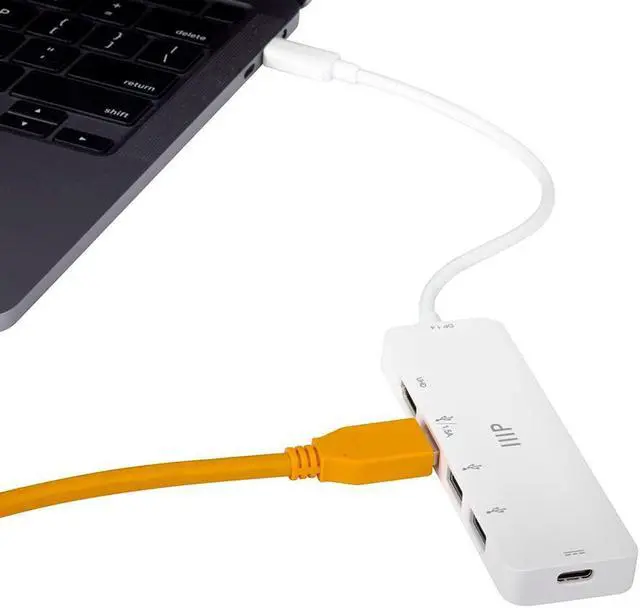 Alt view image 4 of 5 - Monoprice 5-in-1 USB-C to 4K HDMI Display Adapter and USB Hub (4K@60Hz) Fast Charge, 100W PD 3.0, Docking Station Dongle for MacBook Air Pro and More