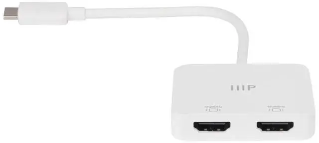 Alt view image 3 of 6 - Monoprice USB-C to Dual 4K HDMI Adapter (Dual 4K@60Hz) For Samsung Galaxy S9/S9+, MacBook Air2020-2018, MacBook/MacBook Pro2020 2019 2018 2017, iPad Pro 2018, Dell XPS13/15