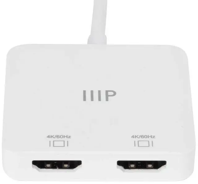 Alt view image 4 of 6 - Monoprice USB-C to Dual 4K HDMI Adapter (Dual 4K@60Hz) For Samsung Galaxy S9/S9+, MacBook Air2020-2018, MacBook/MacBook Pro2020 2019 2018 2017, iPad Pro 2018, Dell XPS13/15