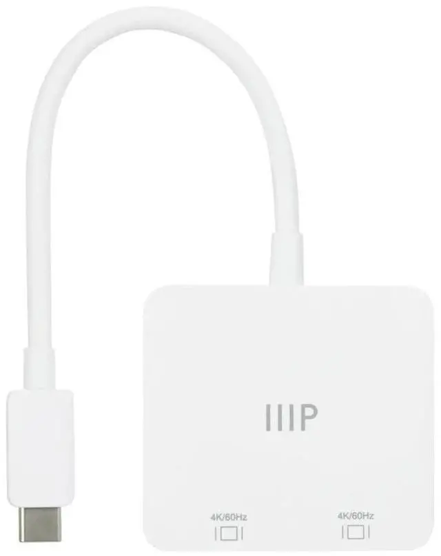 Alt view image 6 of 6 - Monoprice USB-C to Dual 4K HDMI Adapter (Dual 4K@60Hz) For Samsung Galaxy S9/S9+, MacBook Air2020-2018, MacBook/MacBook Pro2020 2019 2018 2017, iPad Pro 2018, Dell XPS13/15