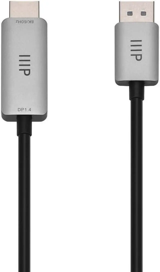 Alt view image 2 of 6 - Monoprice DisplayPort 1.4 Cable to 8K HDMI - 6 Feet | 32AWG, 8K@60Hz, Up To 32.4Gbps Bandwidth, For Video Game Console, Gaming Monitor, Apple TV, or Laptop Computer