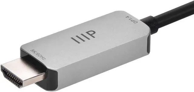 Alt view image 4 of 6 - Monoprice DisplayPort 1.4 Cable to 8K HDMI - 6 Feet | 32AWG, 8K@60Hz, Up To 32.4Gbps Bandwidth, For Video Game Console, Gaming Monitor, Apple TV, or Laptop Computer