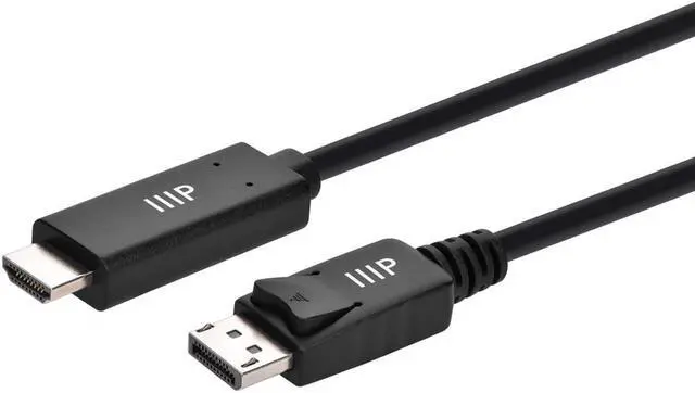 Main image of Monoprice DisplayPort 1.4 Cable to 8K HDMI - 10 Feet | 30AWG, 8K@60Hz, Up To 32.4Gbps Bandwidth, For Video Game Console, Gaming Monitor, Apple TV, or Laptop Computer