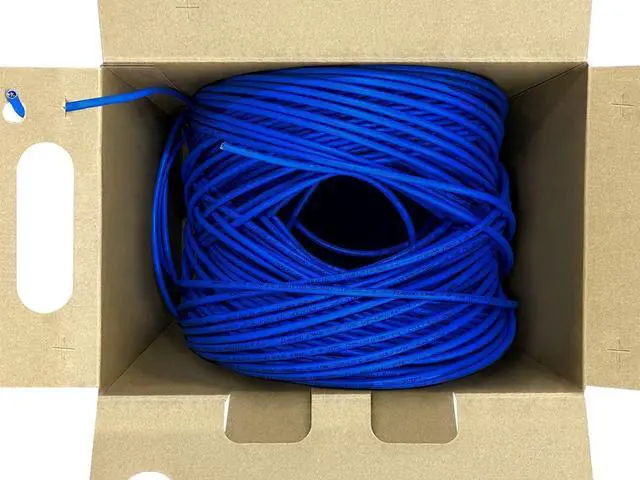 Alt view image 3 of 6 - Monoprice Cat6 Plenum Bulk Cable - 500 Feet - Blue | UL, Solid, 550MHz, UTP, CMP, Bare Copper, 10G, 23AWG (TAA), For Server Applications, Cloud Computing, Video Surveillance