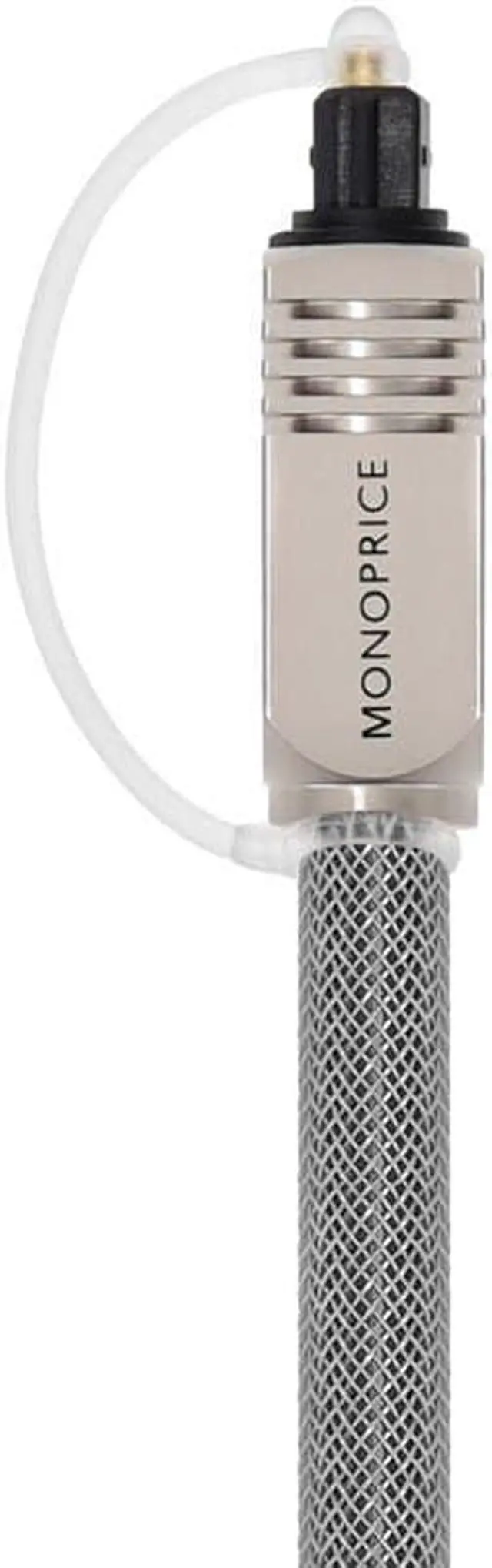 Alt view image 6 of 8 - Monoprice Premium S/PDIF (Toslink) Digital Optical Audio Cable - Silver - 15 Feet | Heavy Duty Mesh Jacket, Metal Connector Heads, For Play Station, Xbox one, Home theater & More Gray