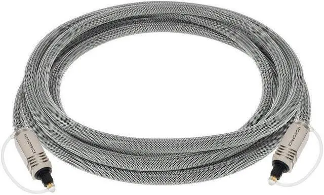 Alt view image 10 of 10 - Monoprice Premium S/PDIF (Toslink) Digital Optical Audio Cable - Silver - 12 Feet | Heavy Duty Mesh Jacket, Metal Connector Heads, For Play Station, Xbox one, Home theater & More