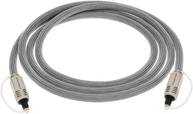 Alt view image 9 of 9 - Monoprice 6ft Premium Optical Toslink Cable w/ Metal Fancy Connectors