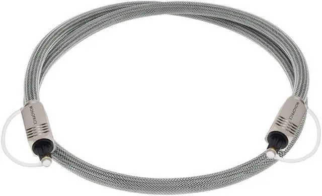 Alt view image 8 of 9 - Monoprice 3ft Premium Optical Toslink Cable w/ Metal Fancy Connectors