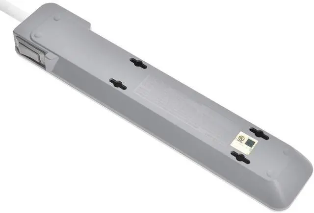 Alt view image 6 of 8 - Monoprice Power & Surge - 6 Outlet Slim Surge Protector Power Strip - 3 Feet - - White | Cord UL Rated 540 Joules With Power/Circuit Breaker Switch