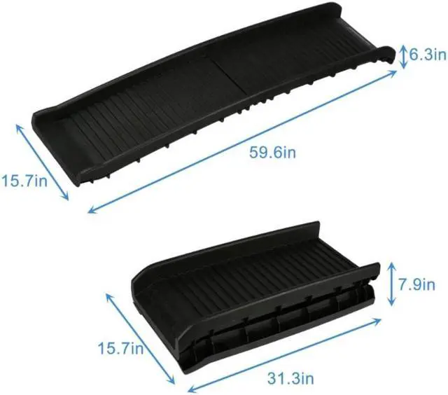Alt view image 4 of 6 - Portable Folding Dog Car Ramp, Pet Ramp Stairs Step Ladder for Large Dogs with Siderails, Non-Slip, Supports 150 lb, Easy Storage, Foldable for Truck, SUV, Bed, Boat