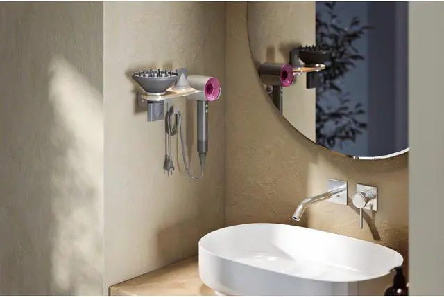 Alt view image 6 of 6 - MPM Hair Dryer Wall Mount, Blow Dryer Wall Holder, Bathroom Hair Dryer Rack, Compatible with Dyson Supersonic Hair Dryer