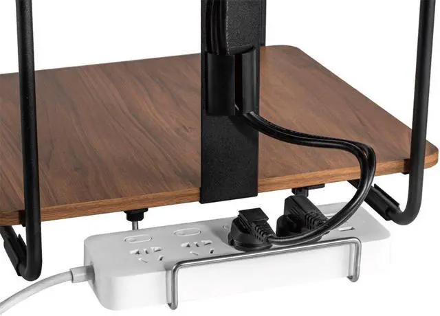 Alt view image 4 of 6 - MPM 3 Tiers Industrial Style Storage Rack with Cable Management, Equipment Shelf, AV Media Shelf, Audio Stand, for Ampli