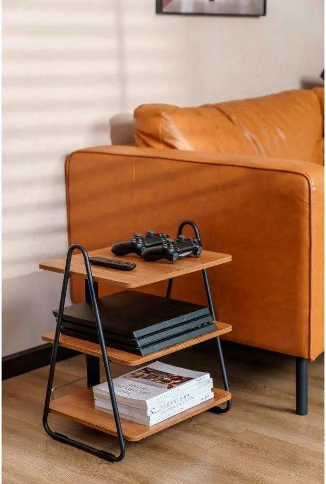 Alt view image 6 of 6 - MPM 3 Tiers Industrial Style Storage Rack with Cable Management, Equipment Shelf, AV Media Shelf, Audio Stand, for Ampli