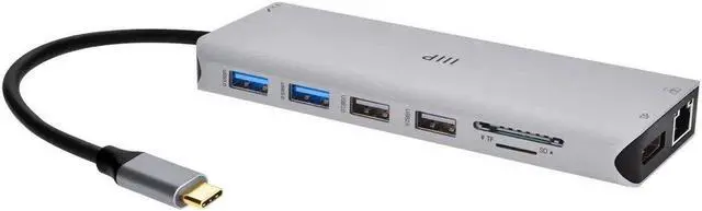 Alt view image 2 of 6 - Monoprice 13-in-1 Dual-HDMI + DisplayPort Multi-Stream Transport (MST) Dock
