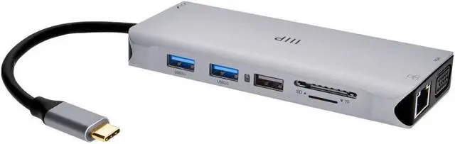 Alt view image 2 of 12 - Monoprice 12-in-1 Dual-HDMI + VGA MST Triple Monitor Docking Station, Dual 4K HDMI, VGA, 5Gbps USBA, Gigabit Ethernet, SD/MicroSD Readers, 100W PD, 3.5mm Dual Audio/Microphone Jack