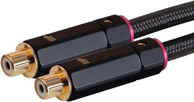 Alt view image 3 of 6 - Monoprice 1-Male to 2-Female RCA Y-Adapter - 1 Feet - Black | Gold Plated Connectors, Double Shielded With Copper Braiding - Onix Series
