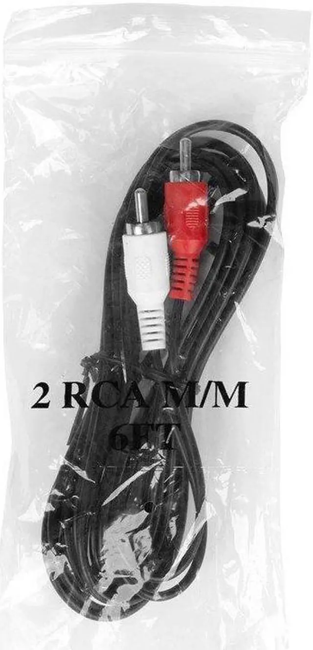 Alt view image 4 of 4 - Monoprice Two-Channel Cable - 6 Feet - Black | 28AWG, with Red and White 2 RCA Plug/2 RCA Plug Male/Male