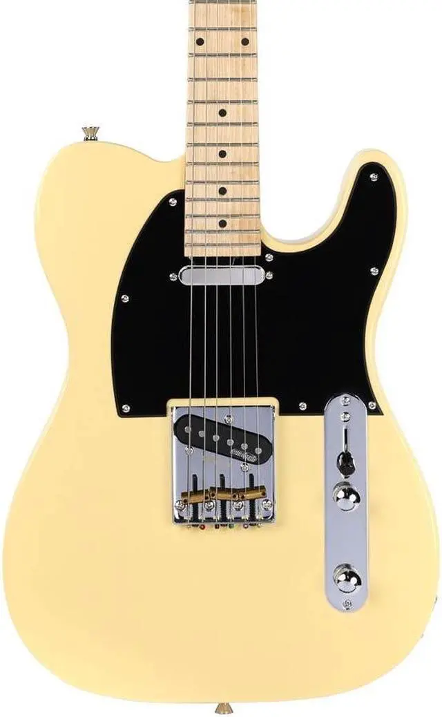 Alt view image 2 of 6 - Indio by Monoprice Retro DLX Plus Solid Ash Electric Guitar with Gig Bag - Blonde w/ Maple Fretboard