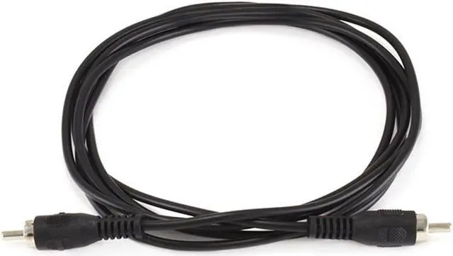 Main image of Monoprice Single-Channel Cable - 6 Feet - Black | RCA Plug/Plug Male/Male, ideal for short, low-frequency connections