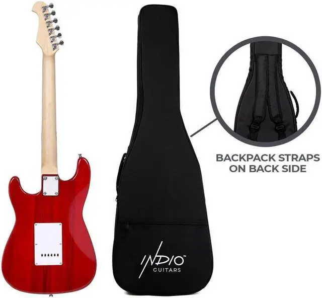 Alt view image 6 of 6 - Monoprice Cali DLX Plus Solid Ash Electric Guitar - Cherry Burst, With Gig Bag, Ash Body, Maple Neck, Professionally Set-up in the US - Indio Series