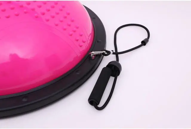 Alt view image 5 of 6 - MPM Half Ball Balance Trainer Yoga Exercise Fitness Platform, Anti Slip, Core Workout Strength Training with 2 Resistanc