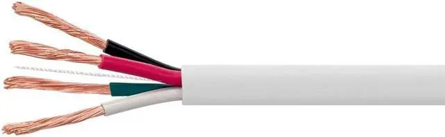 Alt view image 2 of 8 - Monoprice Speaker Wire, CL3 Rated, 4-Conductor, 14AWG, 250ft, White