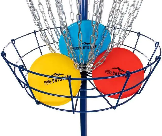 Alt view image 2 of 6 - Pure Outdoor by Monoprice Complete Disc Golf Set with Carrying Case and Discs, 24 ZincCoated Chains