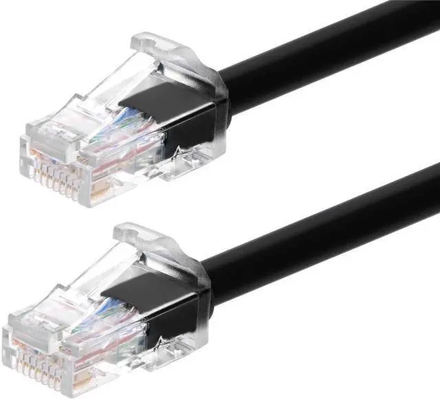Main image of Monoprice Cat6A Component Level Patch Cable - 7 Feet - Black | UTP, 24AWG, 500MHz, Pure Bare Copper, Snagless RJ45, Ethernet Cable - Micro SlimRun Series