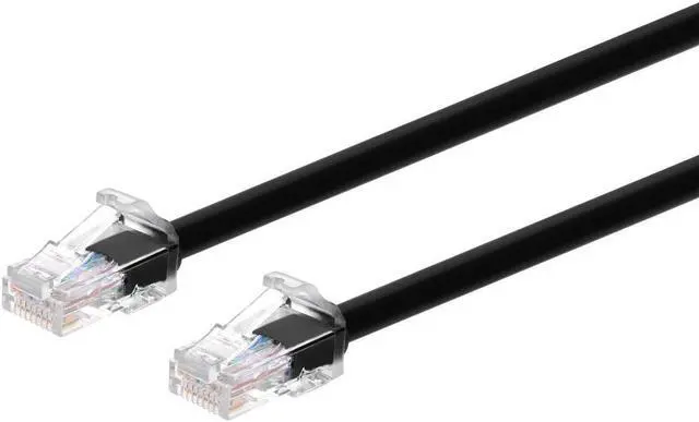 Alt view image 5 of 7 - Monoprice Cat6A Component Level Patch Cable - 7 Feet - Black | UTP, 24AWG, 500MHz, Pure Bare Copper, Snagless RJ45, Ethernet Cable - Micro SlimRun Series