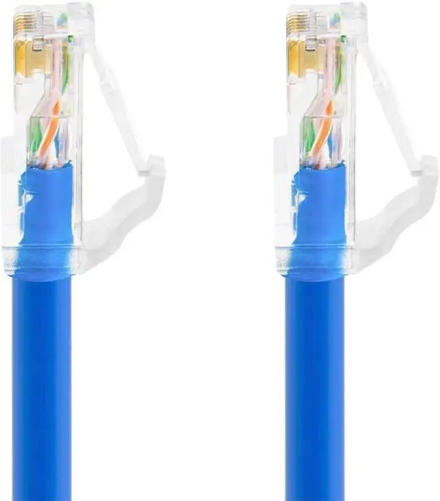 Alt view image 3 of 6 - Monoprice Cat6A Component Level Patch Cable - 7 Feet - Blue | UTP, 24AWG, 500MHz, Pure Bare Copper, Snagless RJ45, Ethernet Cable - Micro SlimRun Series