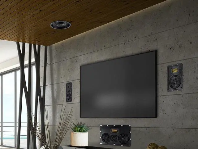 Alt view image 12 of 12 - Monoprice Amber 2-Way Carbon Fiber Ceiling Speakers - 8 Inch With Magnetic Grille And Ribbon Tweeter (Pair)