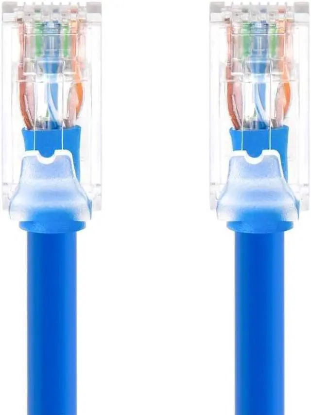 Alt view image 2 of 6 - Monoprice Cat6A Component Level Patch Cable - 50 Feet - Blue | UTP, 24AWG, 500MHz, Pure Bare Copper, Snagless RJ45, Ethernet Cable - Micro SlimRun Series