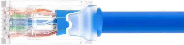 Alt view image 4 of 6 - Monoprice Cat6A Component Level Patch Cable - 50 Feet - Blue | UTP, 24AWG, 500MHz, Pure Bare Copper, Snagless RJ45, Ethernet Cable - Micro SlimRun Series