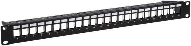 Alt view image 7 of 13 - Monoprice 24-Port 1U Blank Keystone Shielded Network Patch Panel T568A/B