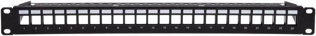 Alt view image 9 of 13 - Monoprice 24-Port 1U Blank Keystone Shielded Network Patch Panel T568A/B
