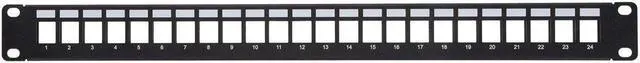 Alt view image 12 of 13 - Monoprice 24-Port 1U Blank Keystone Shielded Network Patch Panel T568A/B