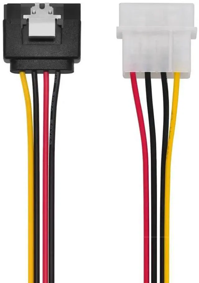 Alt view image 5 of 7 - Monoprice 8-inch SATA 15-pin Female w/Locking Latch to Molex 4-pin Male Power Adapter