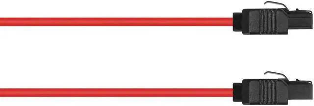Alt view image 5 of 6 - Monoprice SATA 6Gbps Straight Cable with Locking Latch - 0.83 Feet - Red | Compatible with SSD, CD Writer, CD Driver, SATA HDD