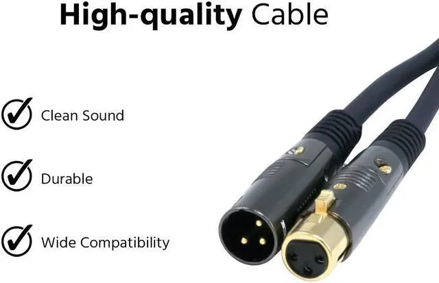 Alt view image 2 of 8 - Monoprice XLR Male to XLR Female Cable [Microphone & Interconnect] - 100 Feet | Gold Plated, 16AWG - Premier Series