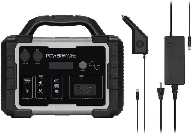 Alt view image 6 of 6 - Monoprice PowerCache 1000 Lithium Portable Power Station - Black/Grey