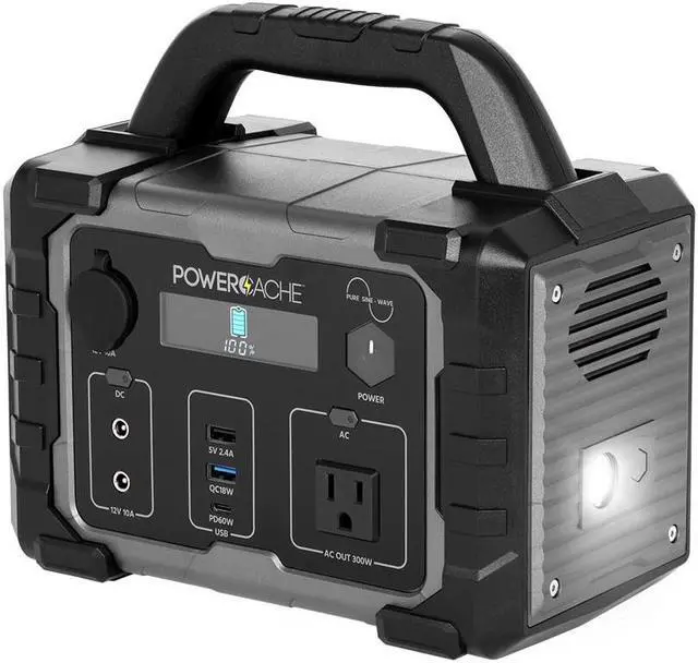 Main image of Monoprice PowerCache 300 Lithium Portable Power Station - Black/Grey