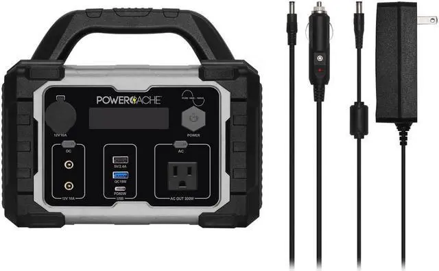 Alt view image 6 of 6 - Monoprice PowerCache 300 Lithium Portable Power Station - Black/Grey